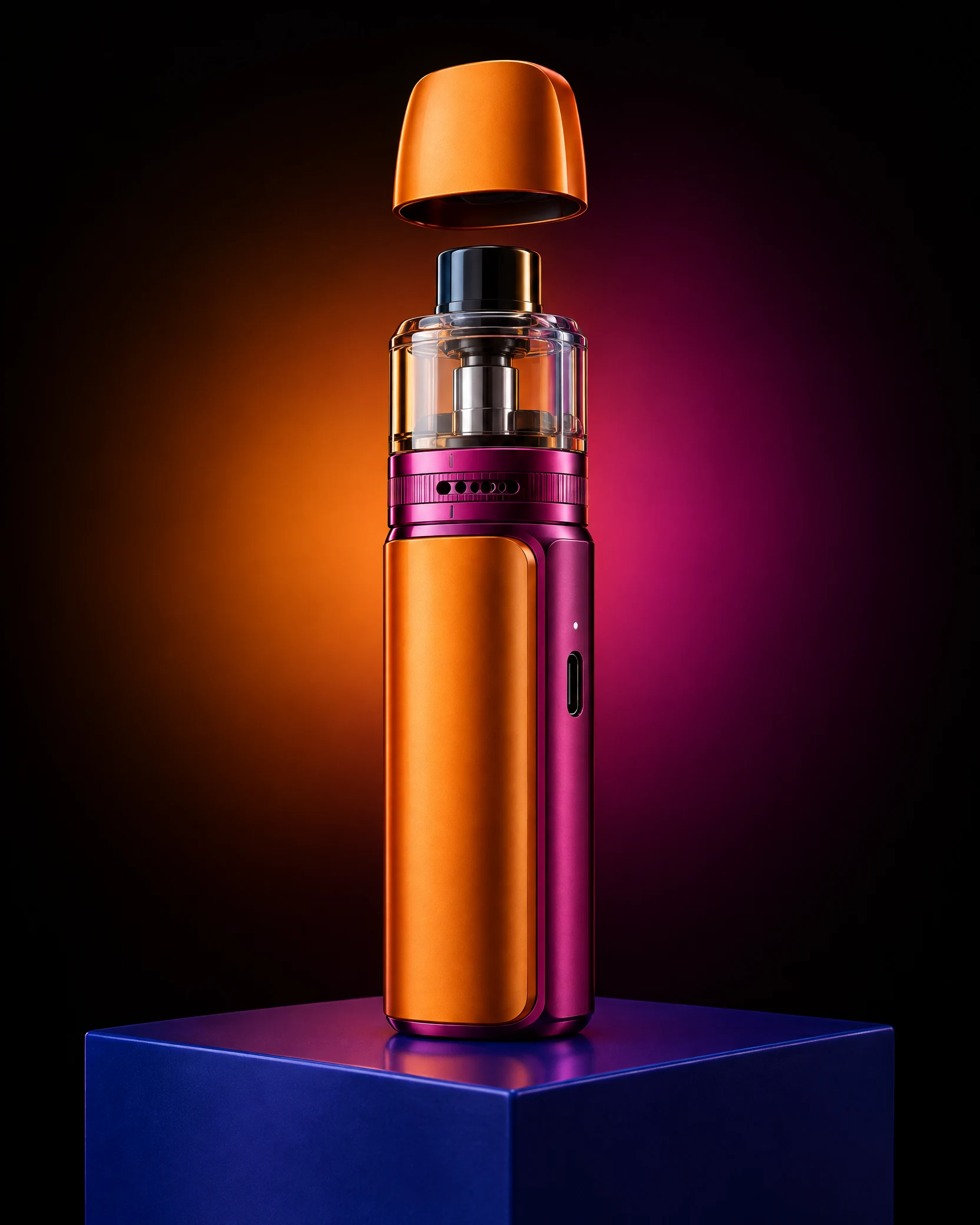 Orivo Forma, système ouvert rechargeable orange, vue studio