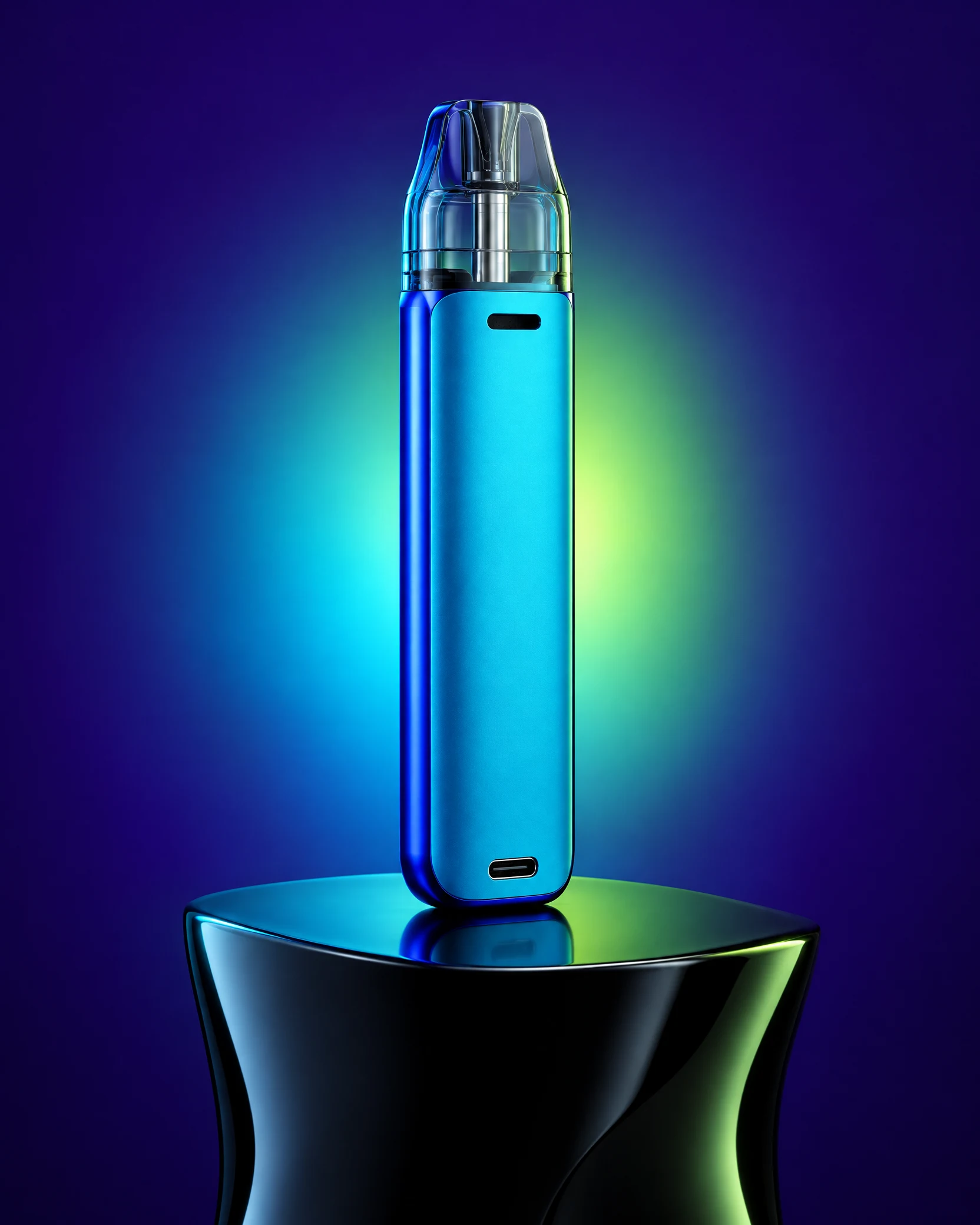 Orivo Lumen, système à pod rechargeable cyan, vue studio